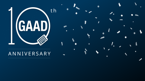 Logo GAAD met daarin de tekst 10th Anniversary