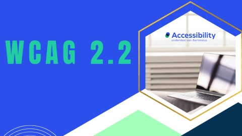 woord WCAG 2.2 met laptop en logo Accessibility