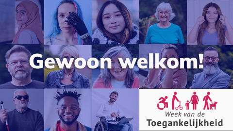 13 verschillende mensen met de tekst gewoon welkom