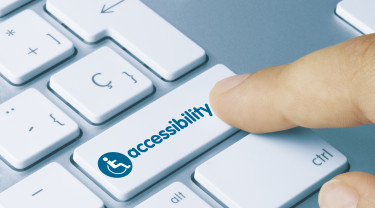 Close-up van toetsenbord met shift-toets met opschrift 'accessibility'